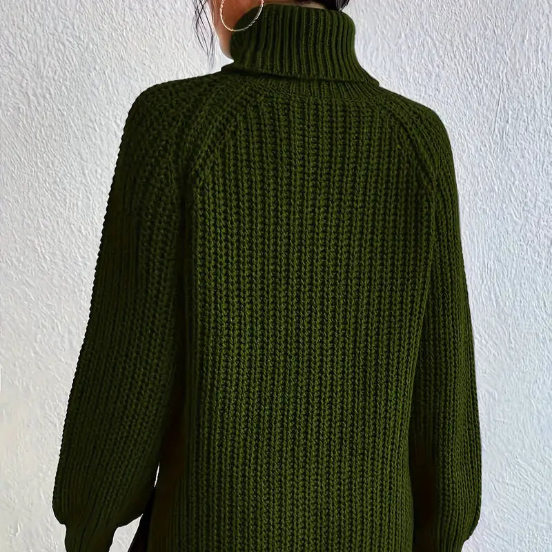 Women's - Turtleneck Sweater - Soft Knit Fabric - Stylish & Cosy Layering