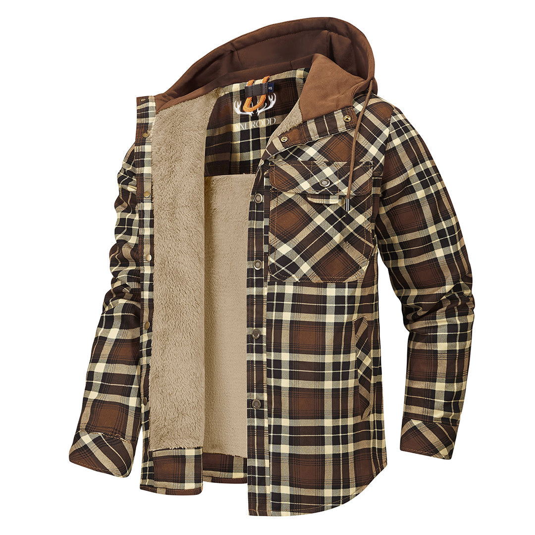 Men's - Lumberjack Hoodie - Cosy Flannel Material - Stylish Casual Wear
