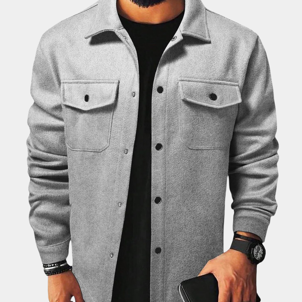 Men's - Button-Down Jacket - Stylish & Versatile - Lightweight Casual Outerwear