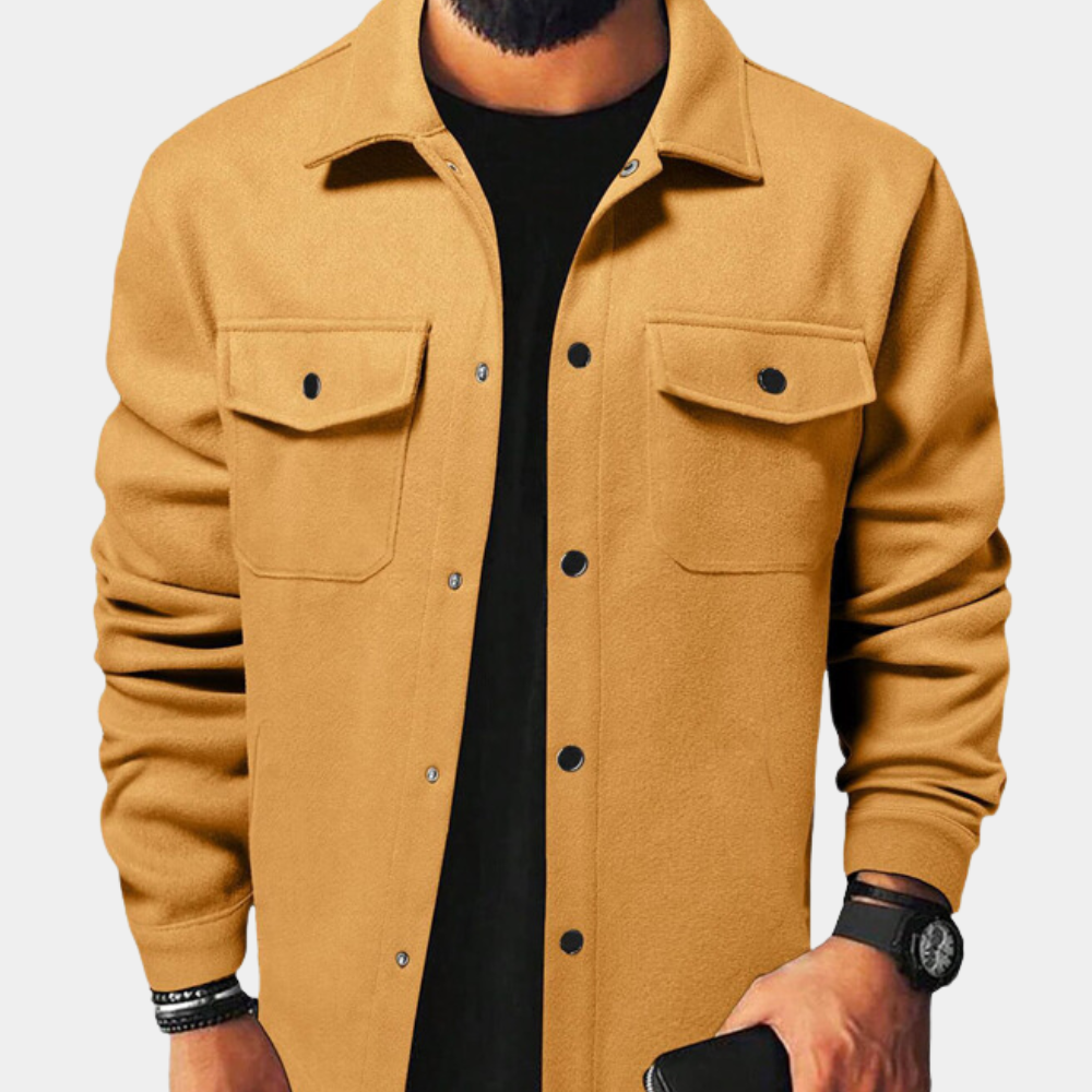 Men's - Button-Down Jacket - Stylish & Versatile - Lightweight Casual Outerwear