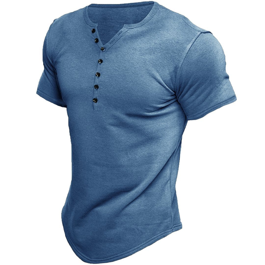 Men's - Slim-Fit Button T-Shirt - Stylish Cotton Top for Every Occasion