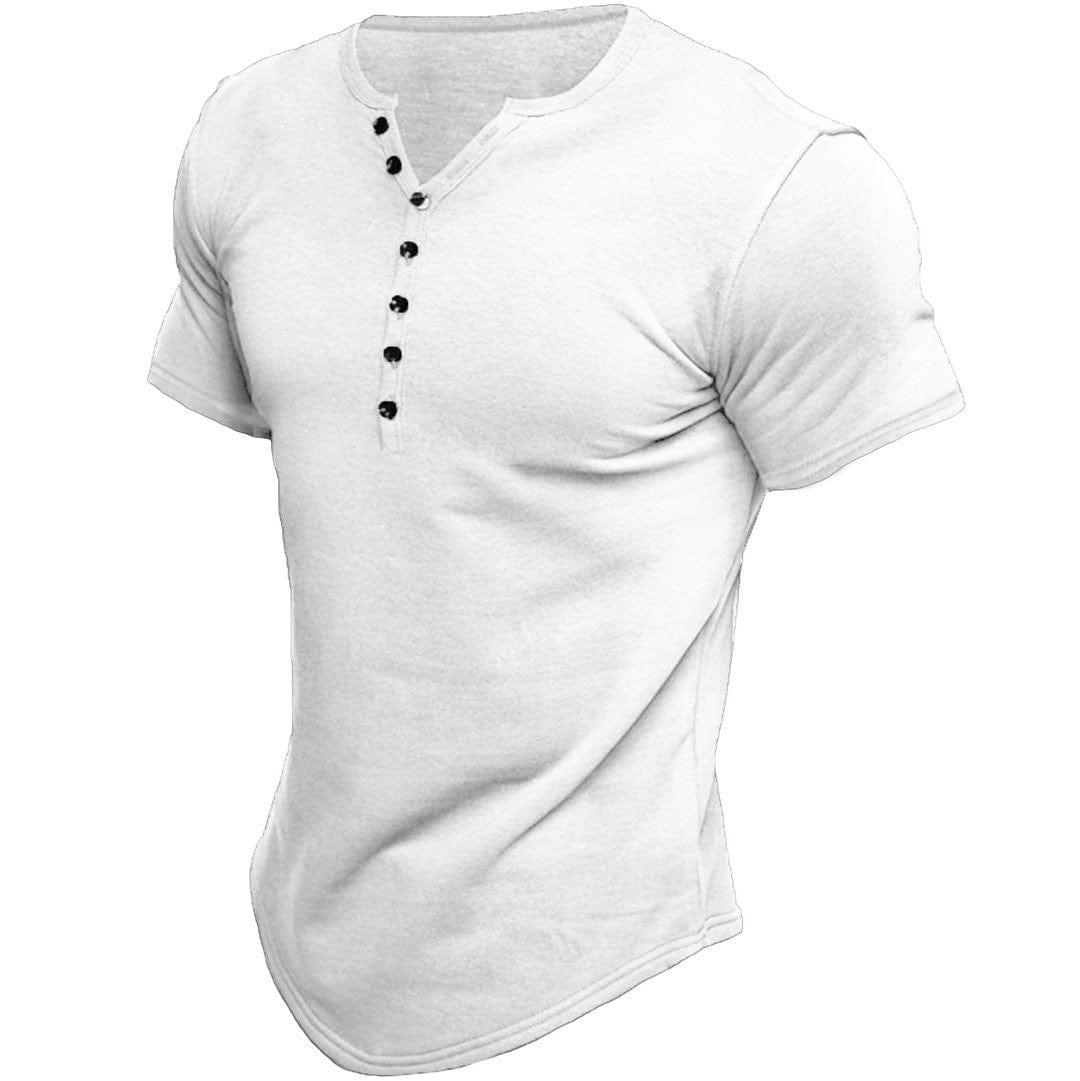 Men's - Slim-Fit Button T-Shirt - Stylish Cotton Top for Every Occasion