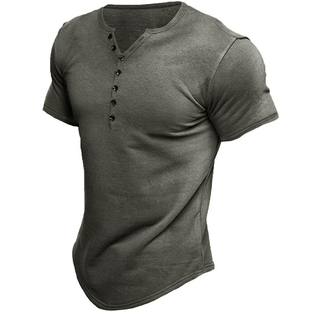 Men's - Slim-Fit Button T-Shirt - Stylish Cotton Top for Every Occasion