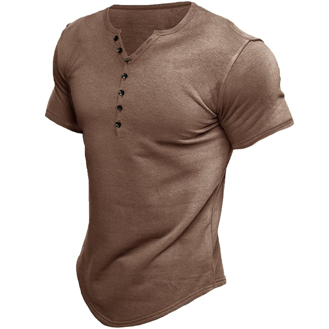 Men's - Slim-Fit Button T-Shirt - Stylish Cotton Top for Every Occasion