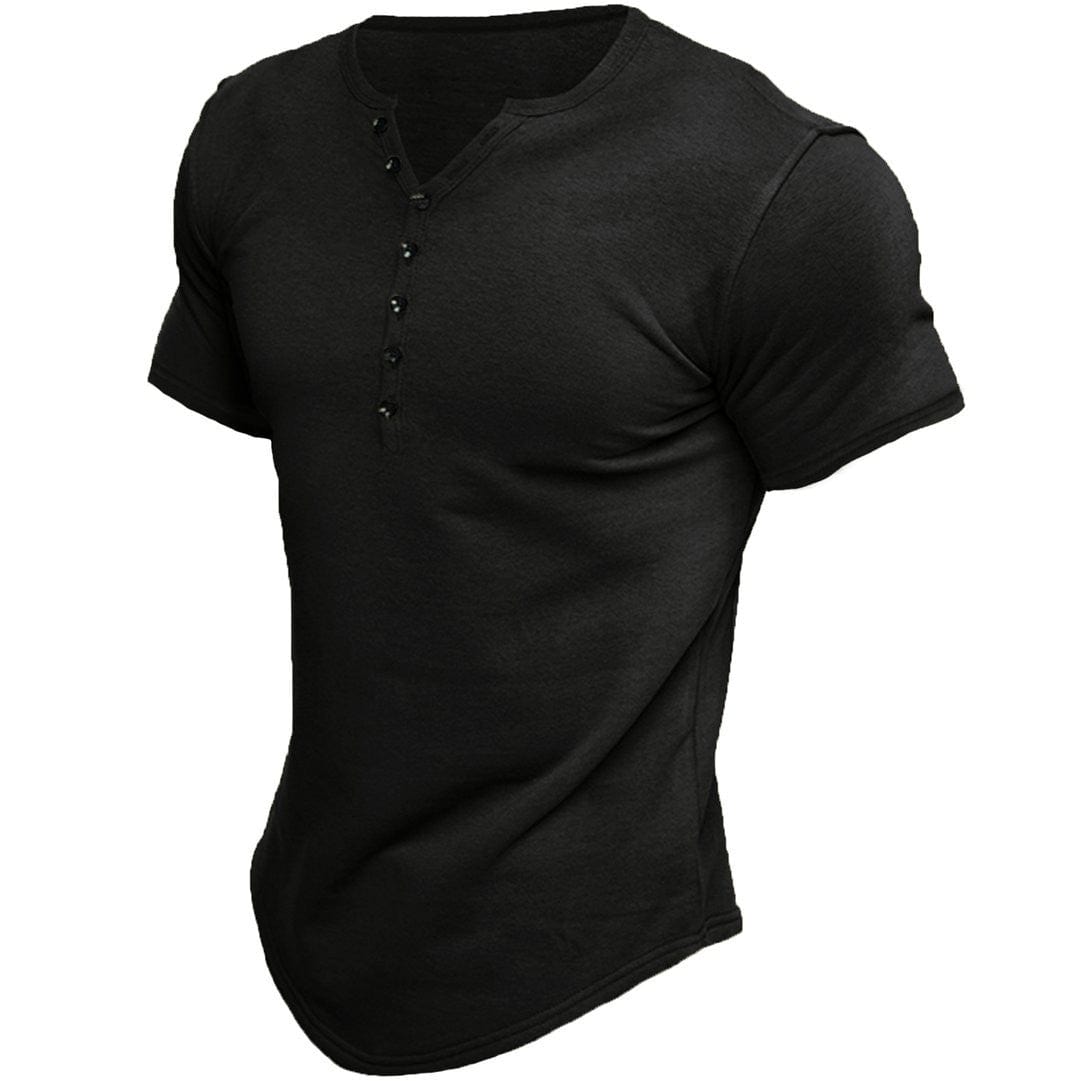 Men's - Slim-Fit Button T-Shirt - Stylish Cotton Top for Every Occasion