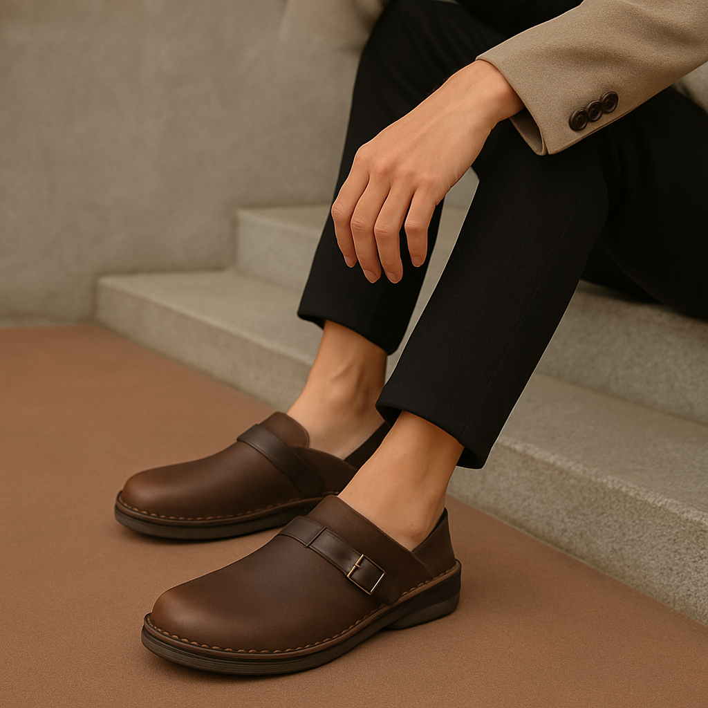 Men's - Rustic Slip-On Clogs - Comfortable and Stylish Footwear for Everyday Use - Ideal for Casual Outfits