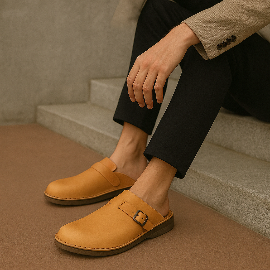 Men's - Rustic Slip-On Clogs - Comfortable and Stylish Footwear for Everyday Use - Ideal for Casual Outfits