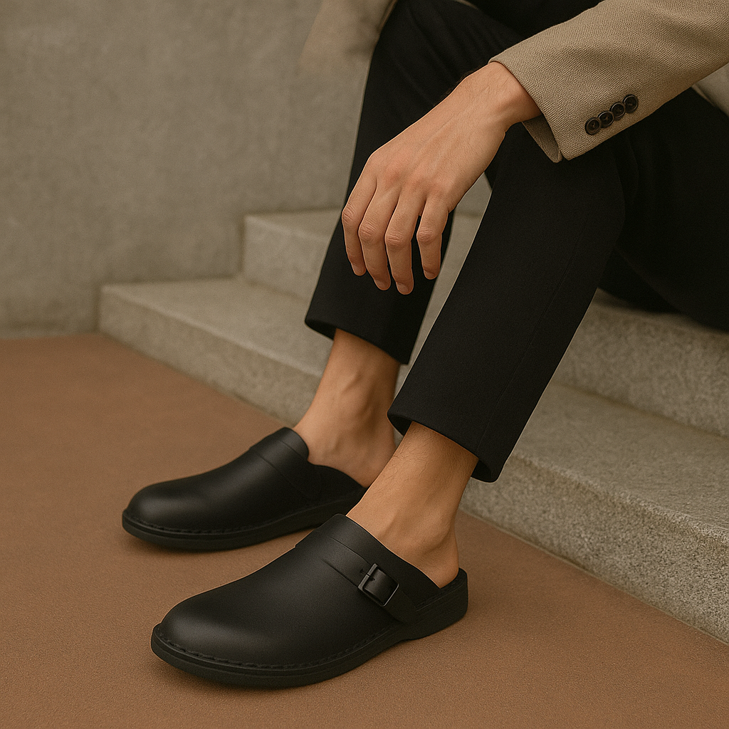 Men's - Rustic Slip-On Clogs - Comfortable and Stylish Footwear for Everyday Use - Ideal for Casual Outfits
