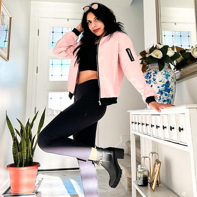 Women's - Casual Bomber Jacket - Stylish Comfort for Everyday Wear