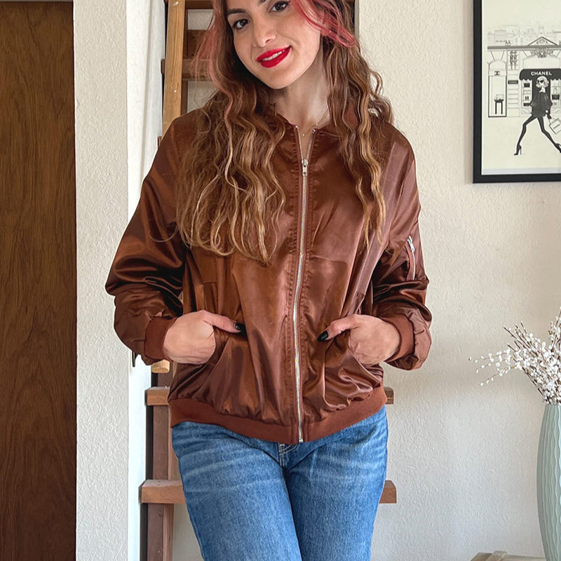 Women's - Casual Bomber Jacket - Stylish Comfort for Everyday Wear