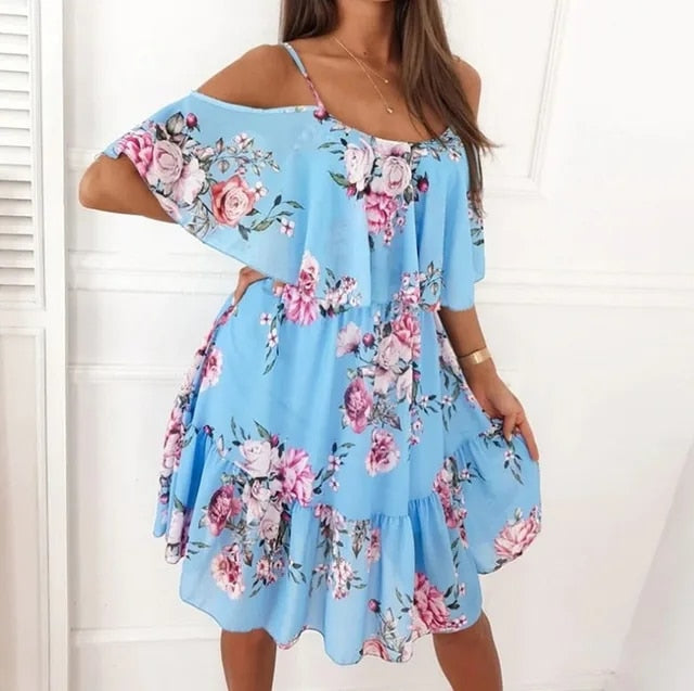 Women's - Stylish Summer Dress - Floral Design
