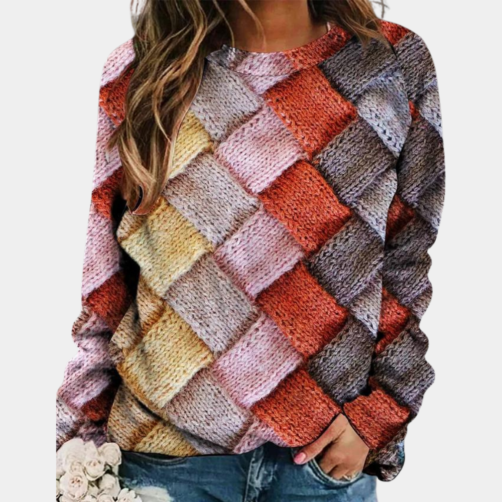 Women's - Colourful Knitted Jumper - Casual Fit