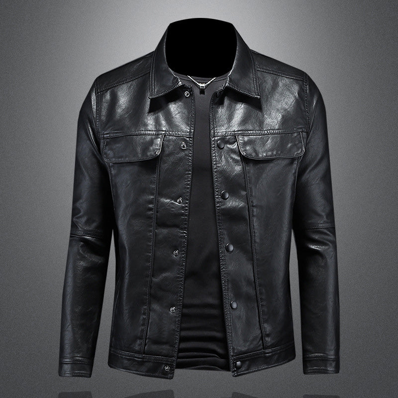 Men's - Casual Biker Jacket - Stylish Design, Durable Material