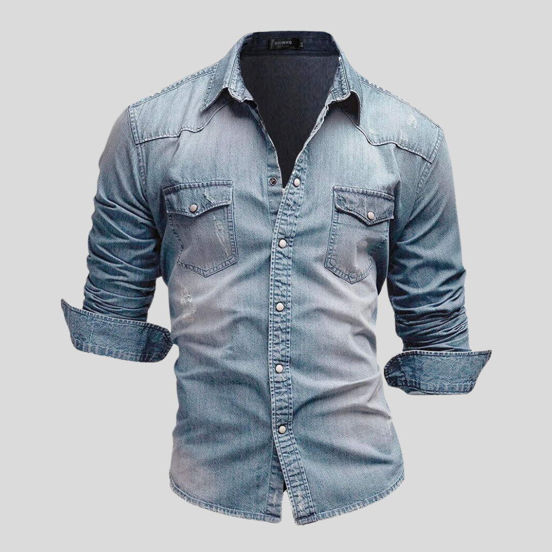 Men's - Long Sleeve Button-Up Shirt - Classic Style