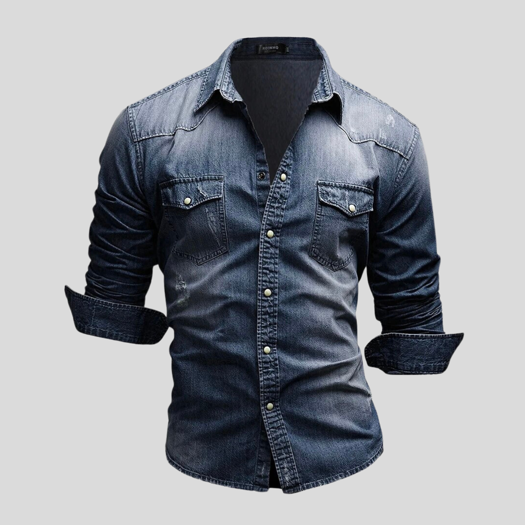 Men's - Long Sleeve Button-Up Shirt - Classic Style