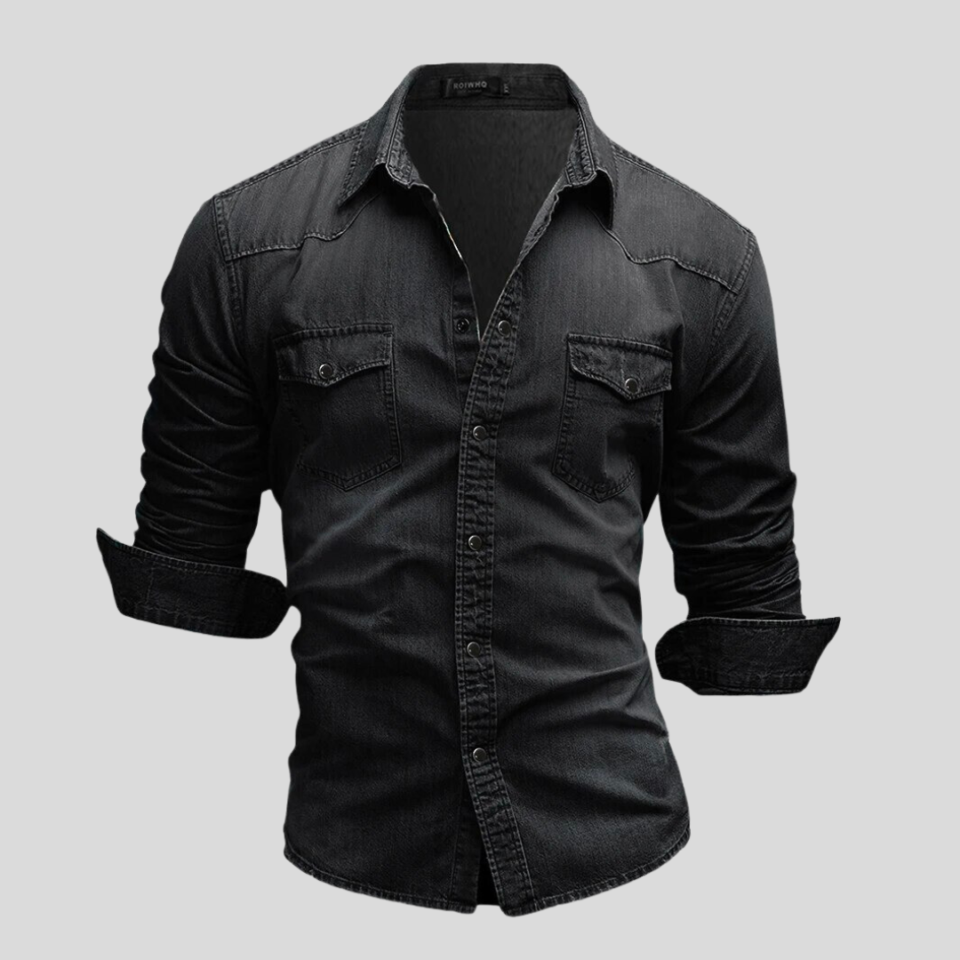 Men's - Long Sleeve Button-Up Shirt - Classic Style