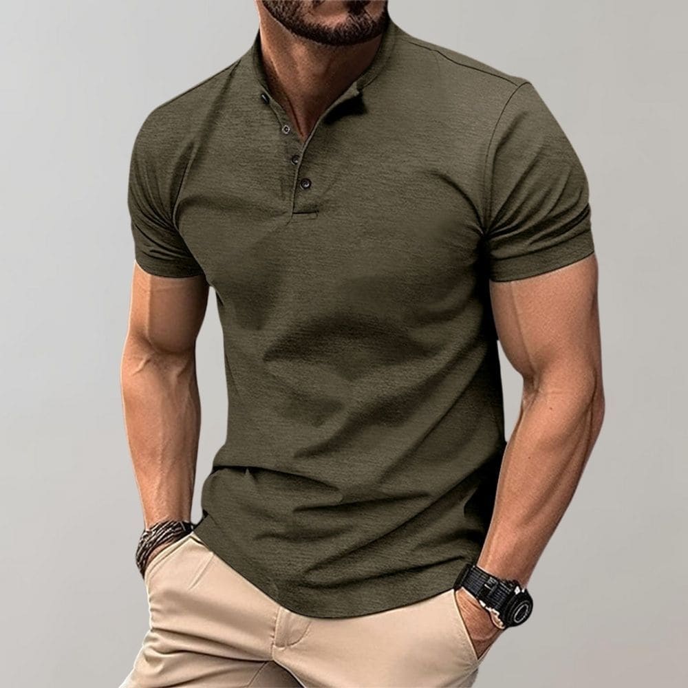 Men's - Short Sleeve Casual Polo Shirt - Stylish Comfort
