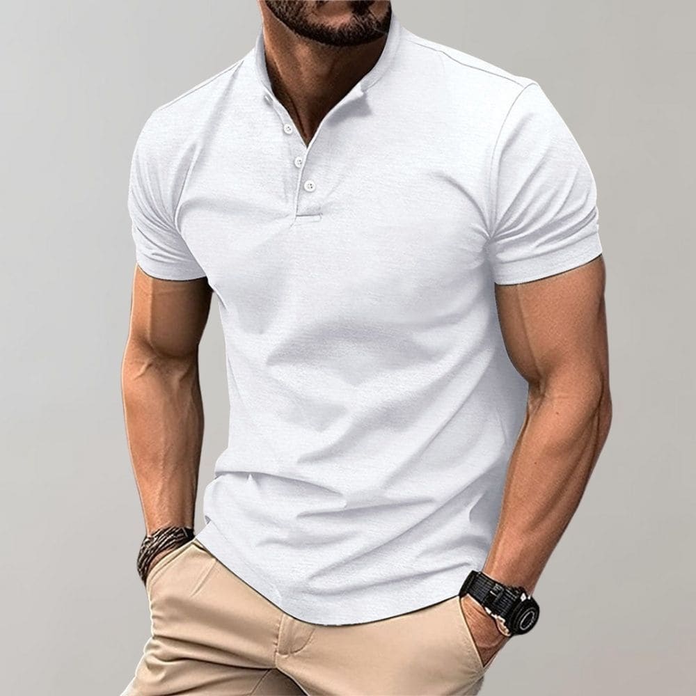Men's - Short Sleeve Casual Polo Shirt - Stylish Comfort