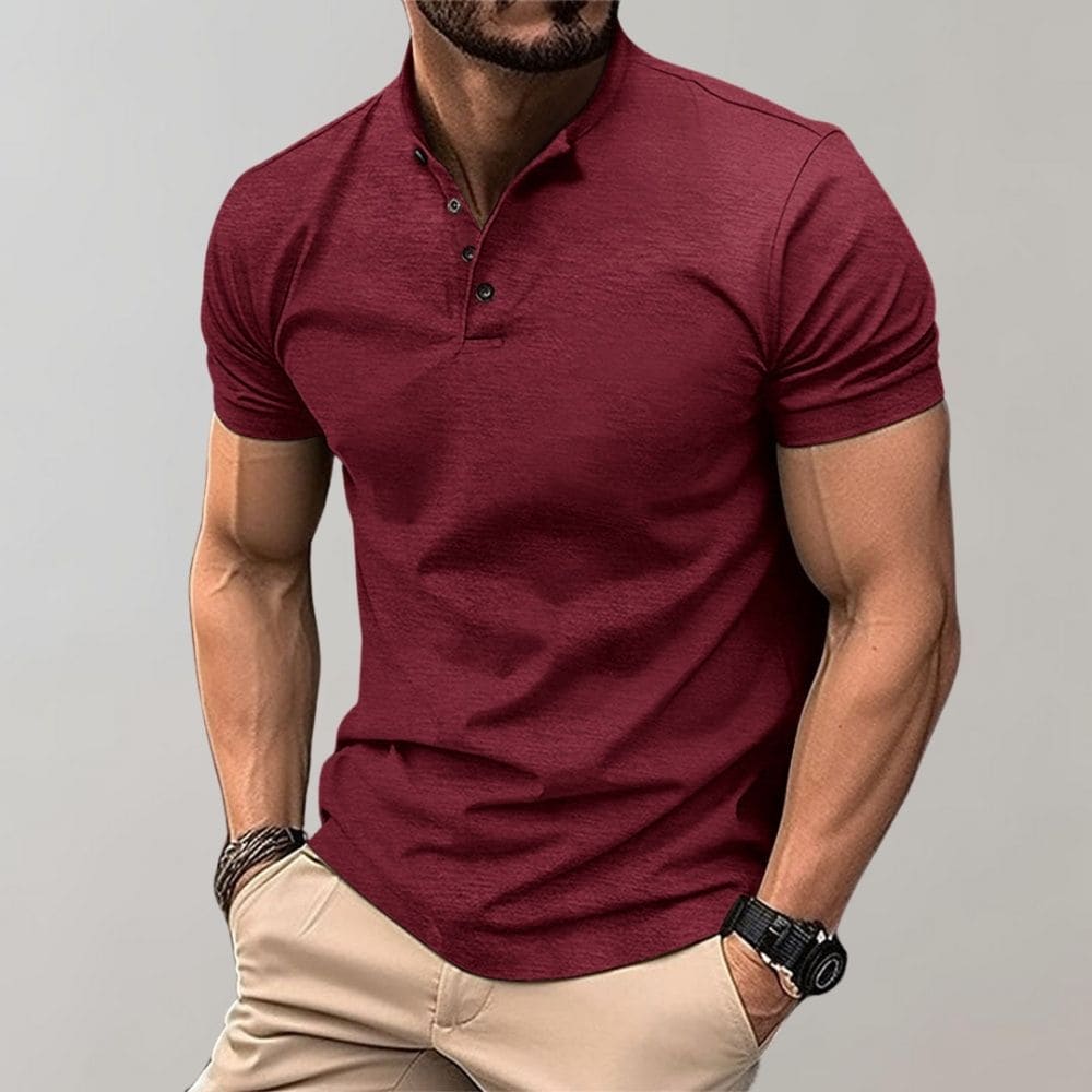 Men's - Short Sleeve Casual Polo Shirt - Stylish Comfort
