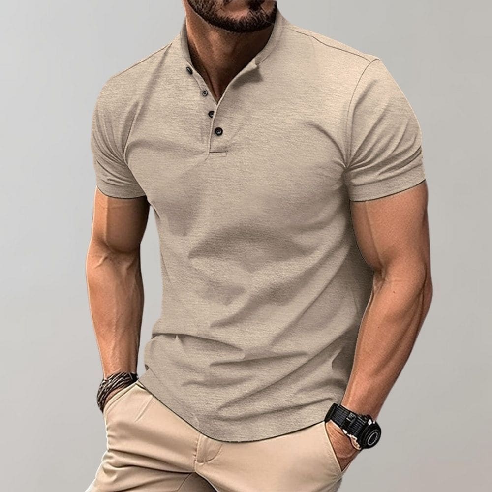 Men's - Short Sleeve Casual Polo Shirt - Stylish Comfort
