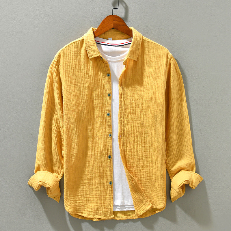 Men's - Casual Long Sleeve Shirt - Relaxed Fit