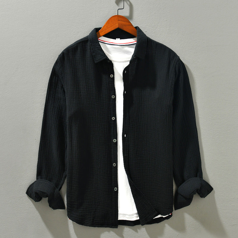 Men's - Casual Long Sleeve Shirt - Relaxed Fit