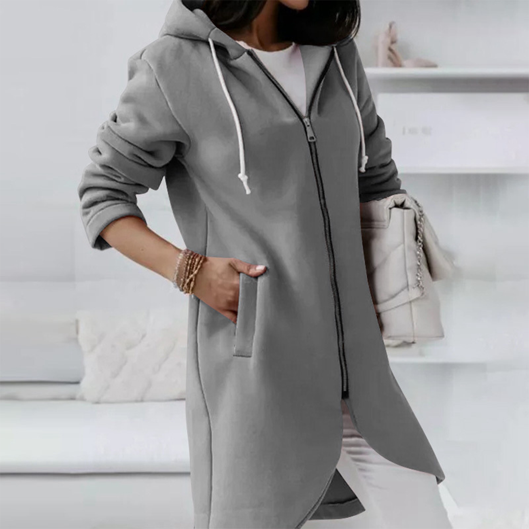 Women - Hoodie - Long Zip-Up - Casual Layer