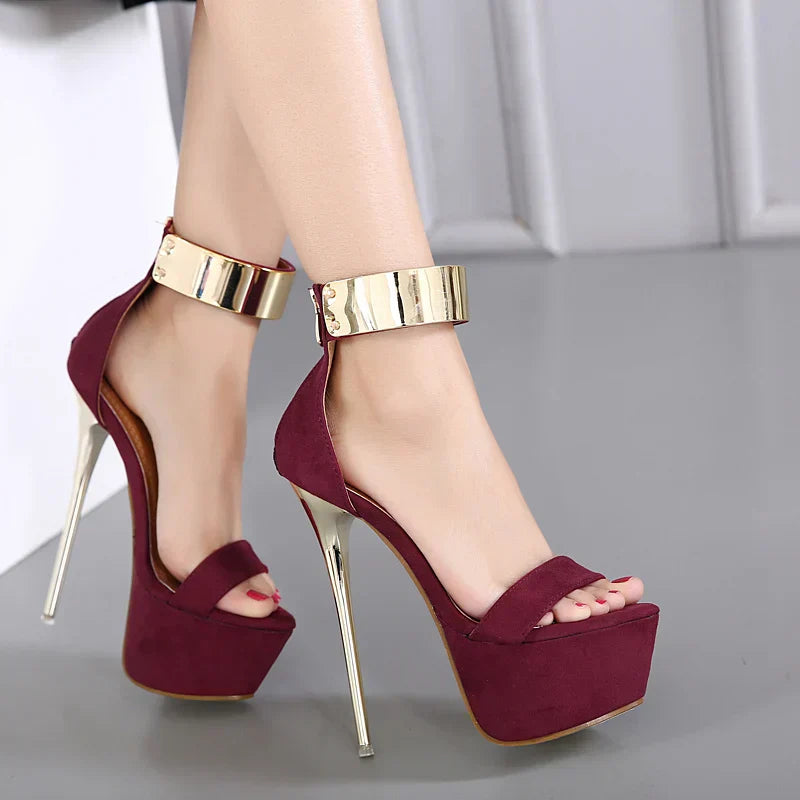Women's - Ankle Strap Stilettos - Elegant High Heels - Stylish Design for Any Occasion - Perfect Footwear for Chic Outfits