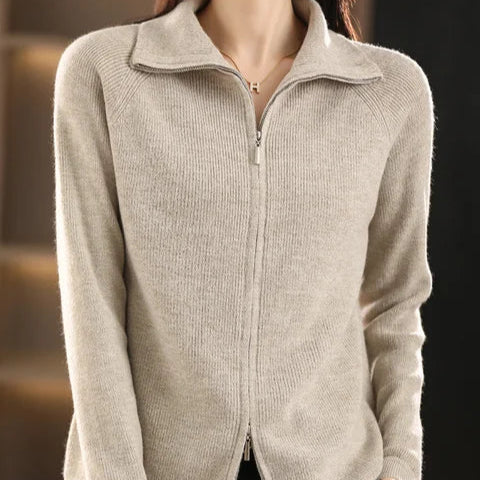 Women's - Casual Knitted Soft Jacket - Cosy Material - Perfect for Everyday Wear - Stylish Comfort for All Occasions