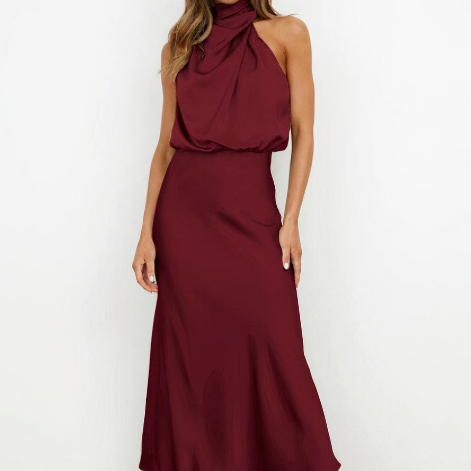 Women's - Elegant Halter Maxi Dress - Chic Style