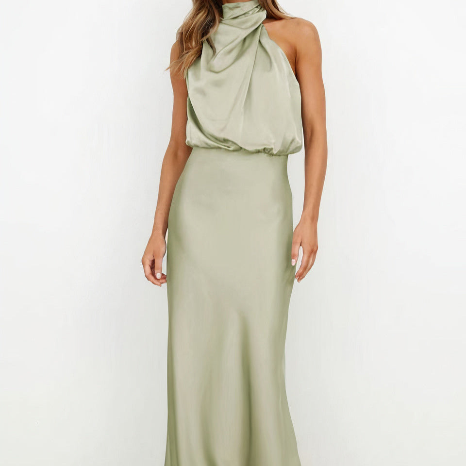 Women's - Elegant Halter Maxi Dress - Chic Style