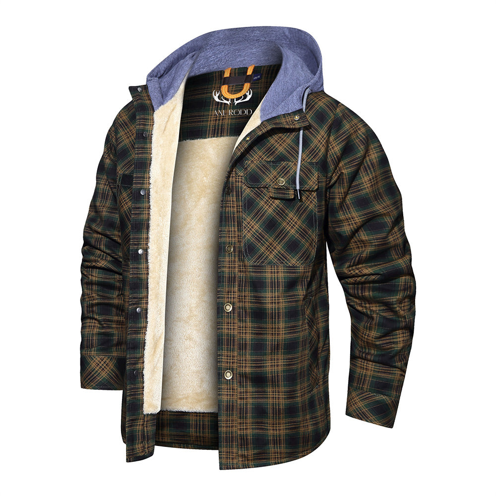 Men's - Lumberjack Hoodie - Cosy Flannel Material - Stylish Casual Wear