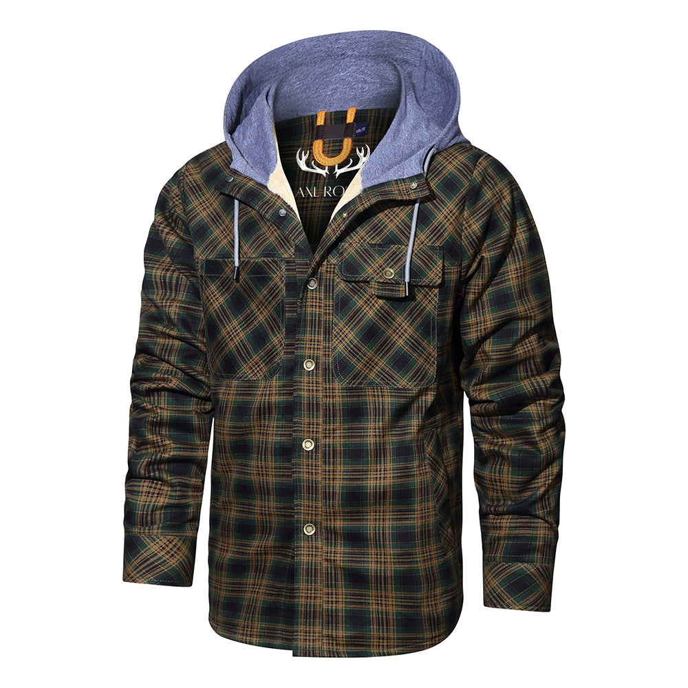 Men's - Lumberjack Hoodie - Cosy Flannel Material - Stylish Casual Wear