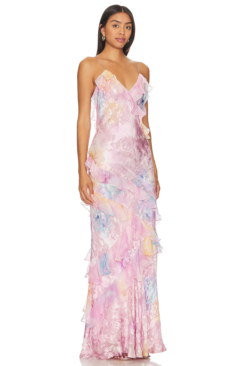 Women's - Ruffled Long Dress - Elegant Flowing Style - Perfect for Special Occasions and Casual Outings