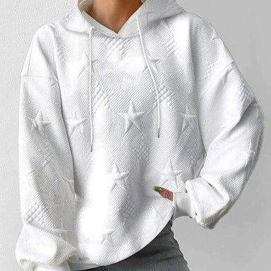 Women's - White Long Sleeve - Knitted Hoodie