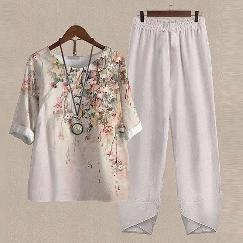 Women's - Shirt and Pants Set - Soft Fabric for All-Day Comfort - Stylish Casual Outfit for Any Occasion