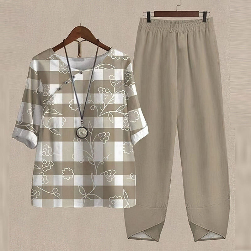 Women's - Shirt and Pants Set - Soft Fabric for All-Day Comfort - Stylish Casual Outfit for Any Occasion