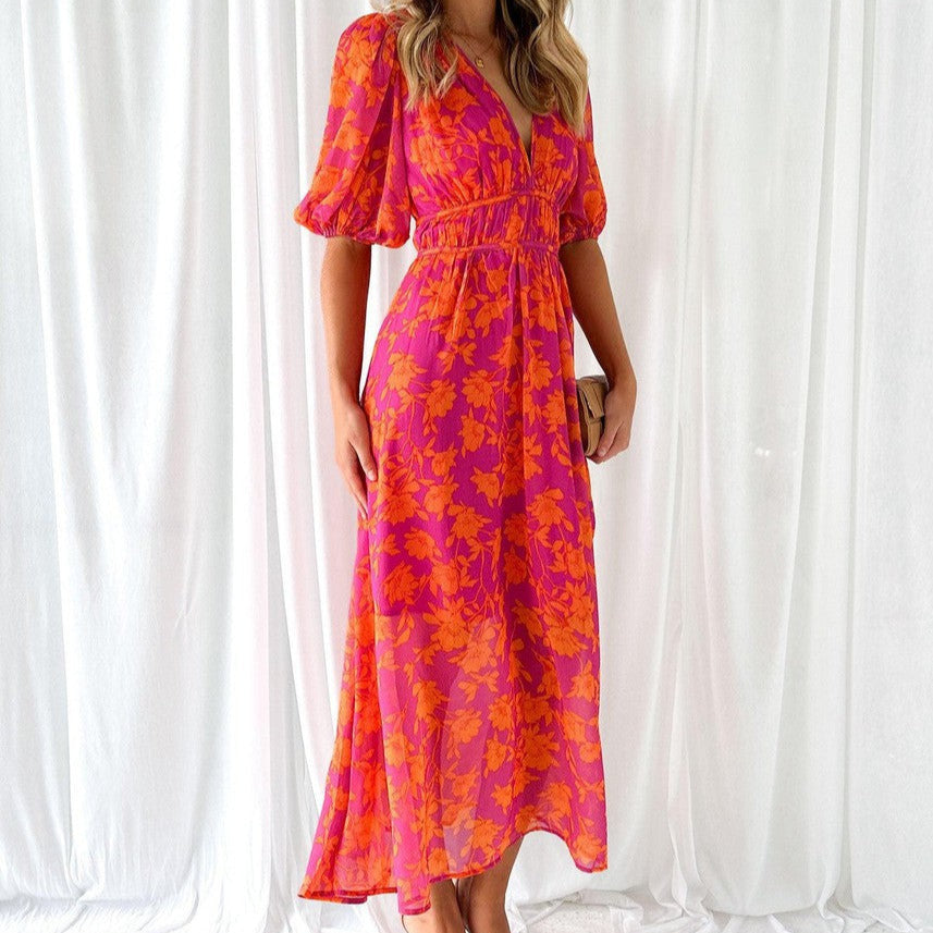 Women's - Floral Maxi Dress - Summer Style