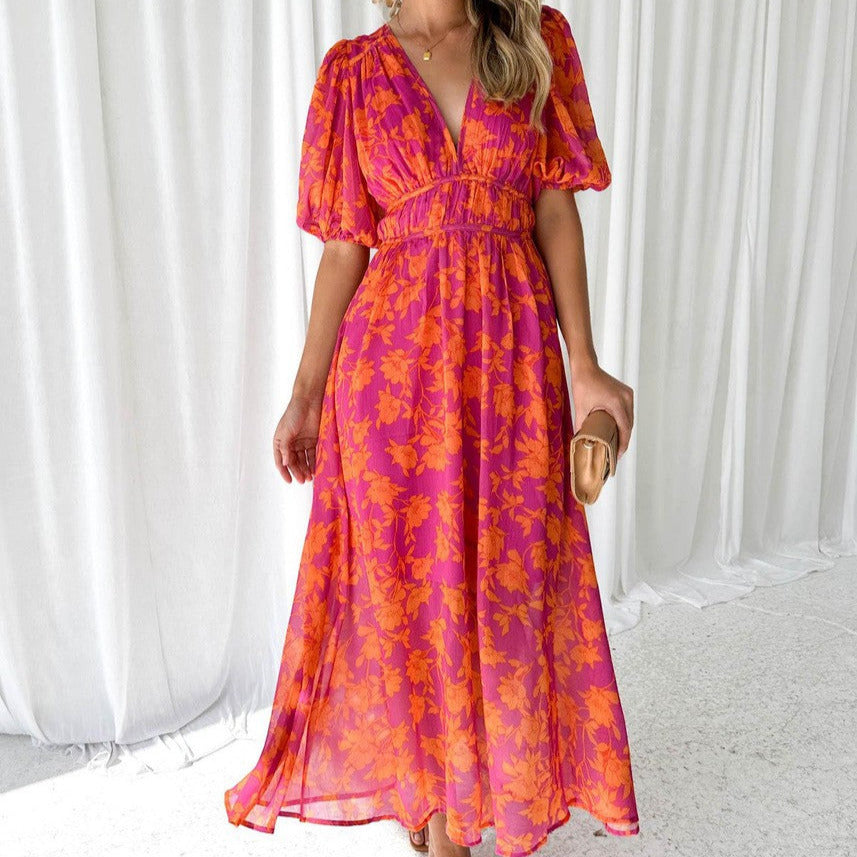 Women's - Floral Maxi Dress - Summer Style
