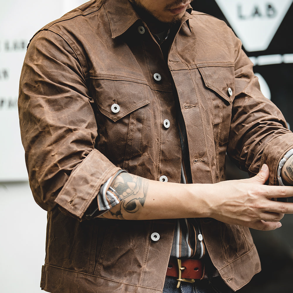 Men's - Short Lined Cruiser Jacket - Tin Cloth - Stylish & Durable Outerwear