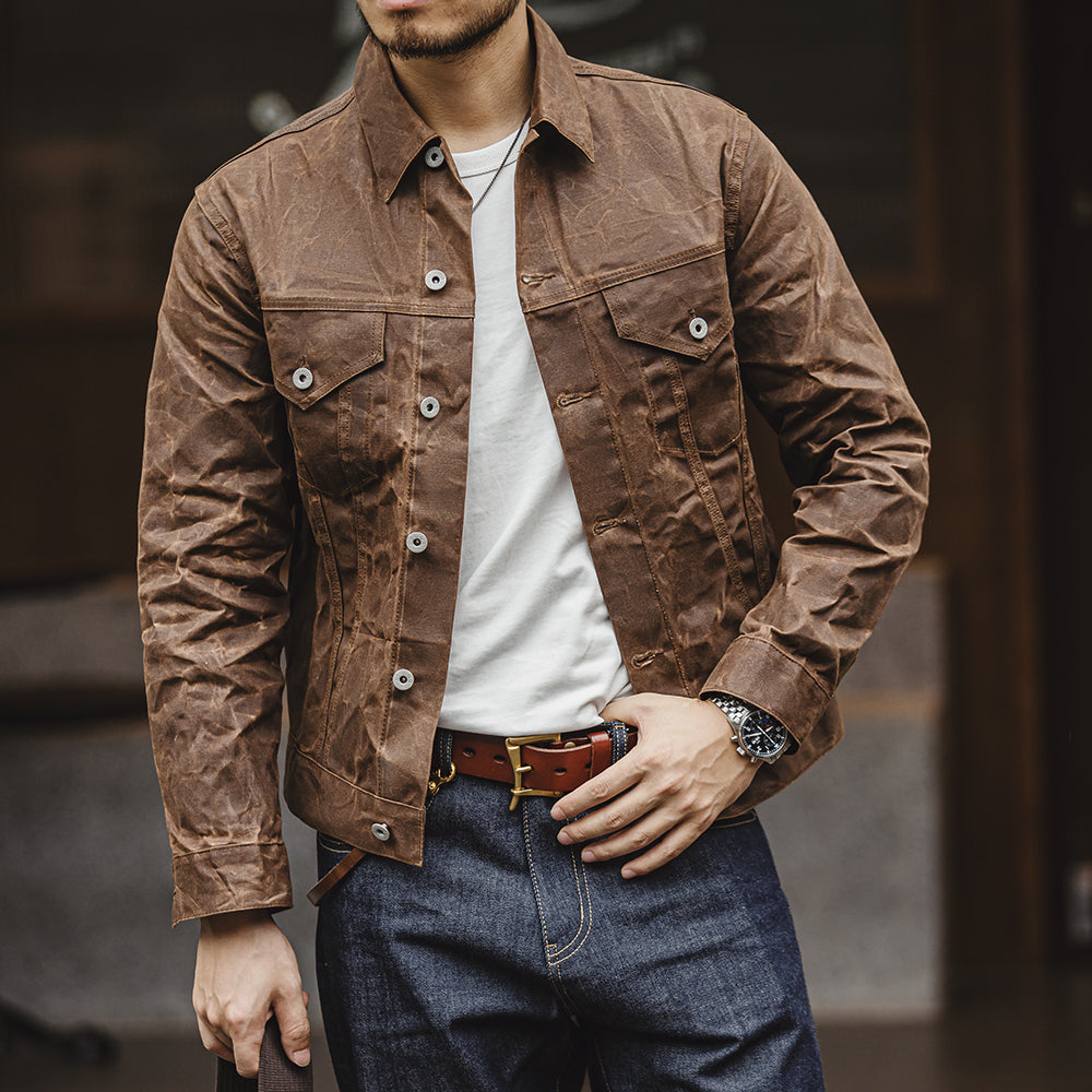 Men's - Short Lined Cruiser Jacket - Tin Cloth - Stylish & Durable Outerwear