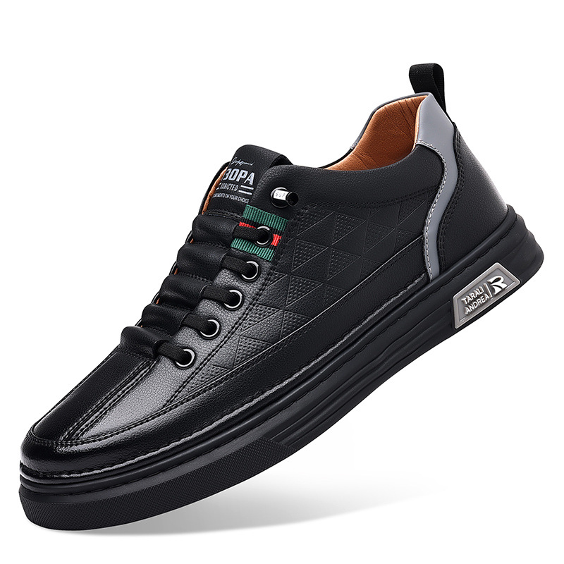 Men's - Casual Leather Sneakers - Stylish Footwear