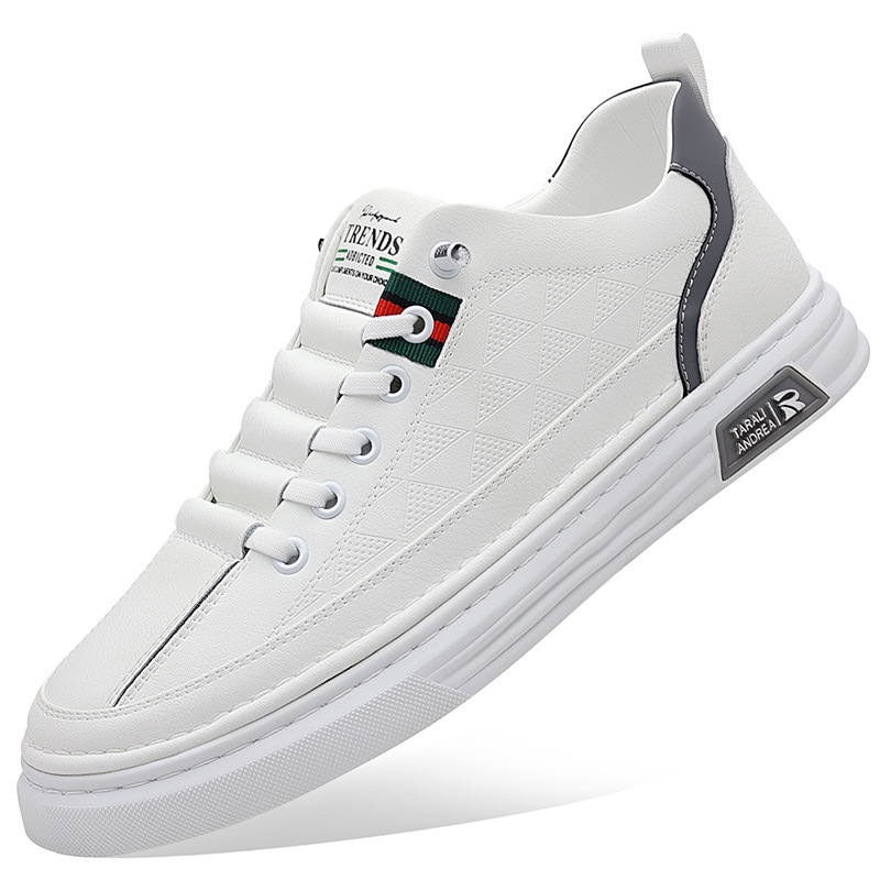 Men's - Casual Leather Sneakers - Stylish Footwear