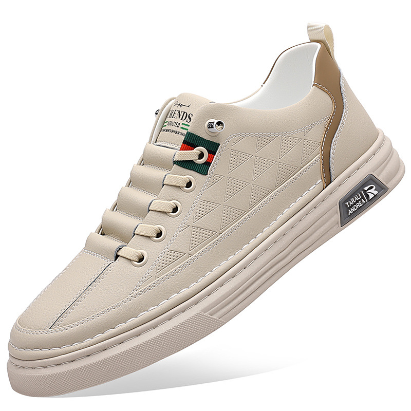 Men's - Casual Leather Sneakers - Stylish Footwear