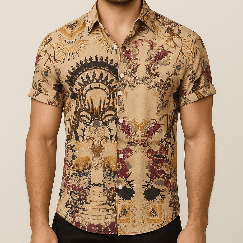 Men's - Breezy Button-Up Shirt - Lightweight Cotton