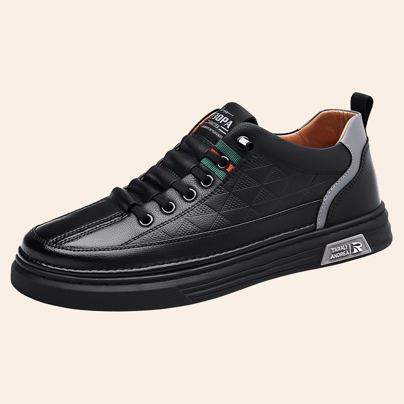 Men's - Casual Leather Sneakers - Stylish Footwear