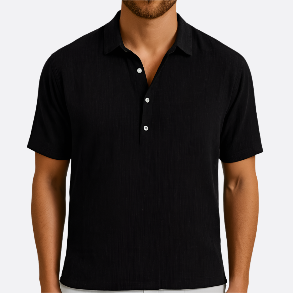 Men's - Classic Shirt - Polyester Blend with Lapel
