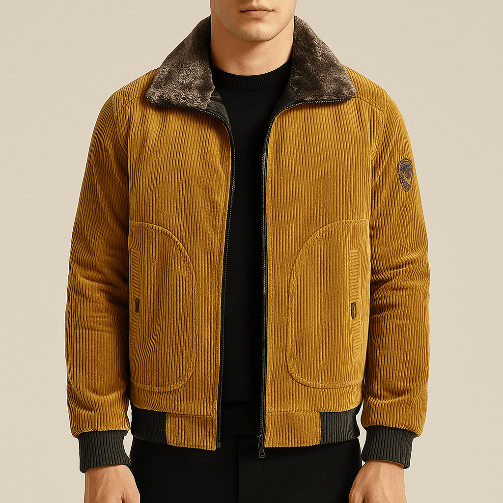Men's - Corduroy Winter Jacket - Cosy & Stylish Outerwear