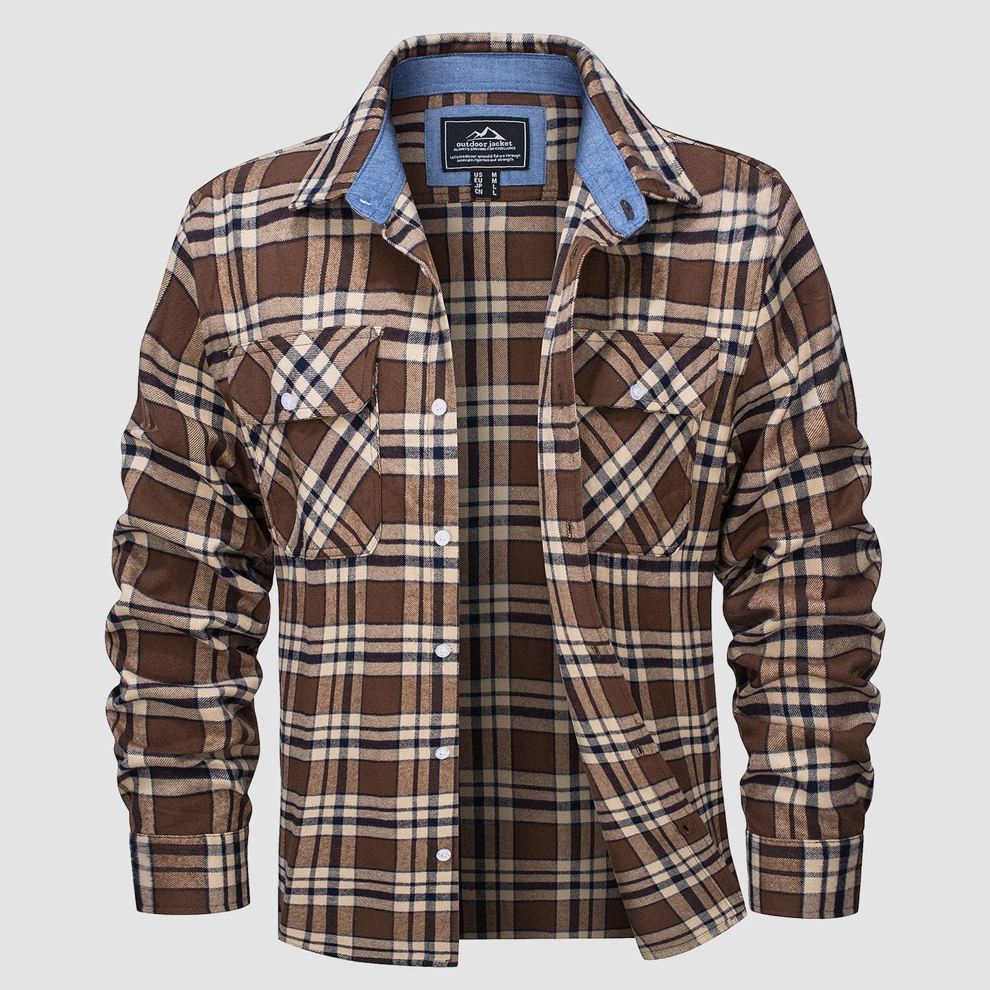 Men's - Long Sleeve Shirt – Cotton, Plaid Flannel – Casual Style