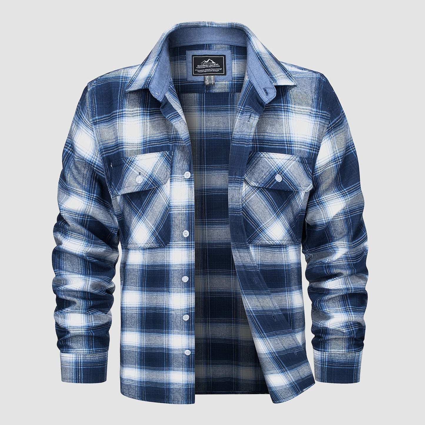 Men's - Long Sleeve Shirt – Cotton, Plaid Flannel – Casual Style